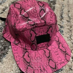 Pink Snake Print Cap